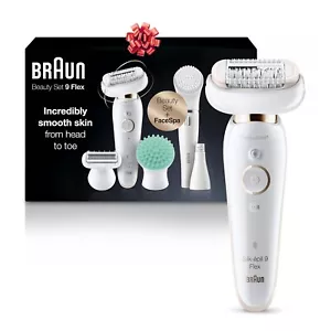 Braun Epilator Silk 9 Flex 9300 Beauty Set Facial Hair Removal - Picture 1 of 6