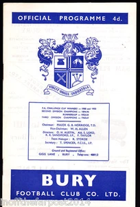 1963/64 Bury V Norwich City 03-09-1963 división 2 - Imagen 1 de 1