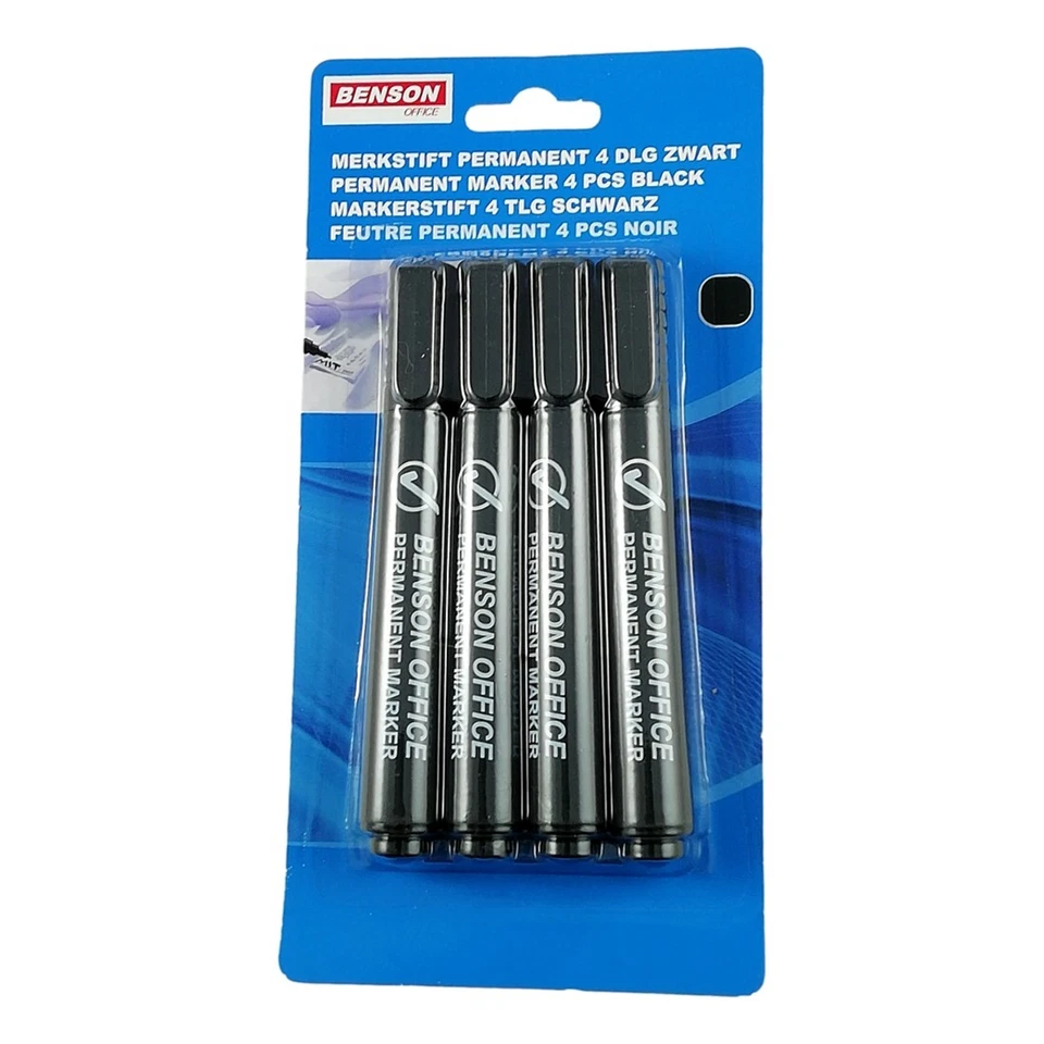 Lot 4X Marqueur Noir Permanent Feutre Indélébile Non Effaçable Déménagement - Imagen 1 de 1