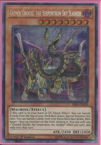 Yugioh RIRA-EN029 Gizmek Orochi the Serpentron Sky Slasher Secret Rare NM 1st Ed - Picture 1 of 1