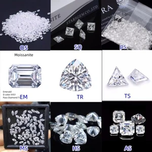 White D Color Moissanite 1ct Pear/Oval/Marquise/Emerald Cut With GAR For Jewelry - Picture 1 of 18