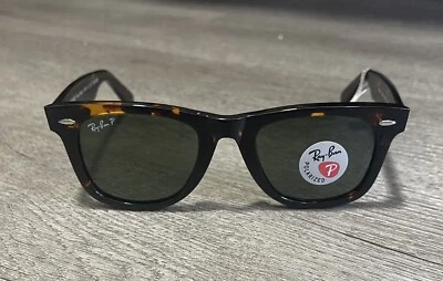 G1N with tags RayBan Original Wayfarer Polarized Sunglasses TortoiseGreen 2140 9 - Image 1 of 4