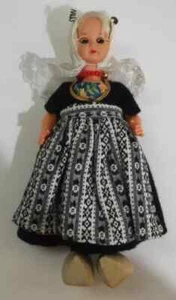 Muñeca holandesa vintage Rotterdam-Holanda zapatos de madera 18,00 cm OJOS AZULES ABIERTOS/CERRADOS - Imagen 1 de 4