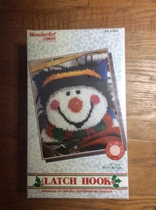 NIB WONDERART by CARON Snowy Snowman #4663 LATCH HOOK KIT 12" X 12" - Picture 1 of 5