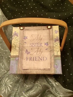 Weidenkorb "My Sister My Friend" Deko mit Henkel 7X7 - Bild 1 von 4