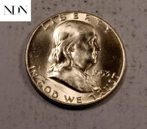 Medio dólar Franklin 1953-D - gema BU FBL - 90 % plata - #H138 - Imagen 1 de 4