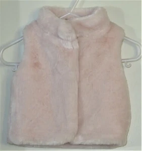 Chaleco de piel sintética completamente forrado rosa rosa talla 3 meses para niñas - Imagen 1 de 4