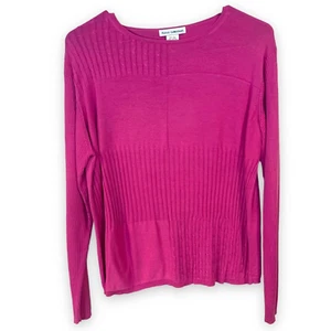 Kevo Collection Strickpullover Langarm Pullover Damen L Rosa Seide/Baumwolle - Bild 1 von 5