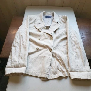 Vintage Liz Claiborne Sport Linen Blazer Size 16 White 90's - Picture 1 of 16