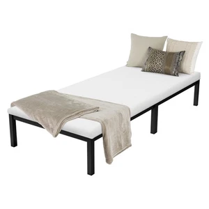 B-Ware Metallbett Bettgestell Schlafzimmerbett Bett Lattenrost Schwarz 90x200 cm - Bild 1 von 7
