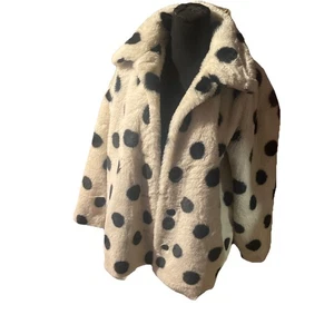 WHO WHAT WEAR-SOFT WARM POLKA DOT FUAX FUR WINTER JACKET - Picture 1 of 13