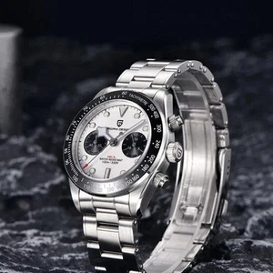Pagani Design 1718 Panda Zifferblatt Herren Chronograph Uhren Japan VK64 Uhrwerk - Bild 1 von 4