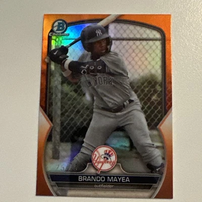 2023 Bowman Draft Chrome Brando Mayea #BDC-68 Orange Refractor /25 Yankees! - Image 1 of 3