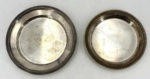 Old Vintage 2 WORN SILVER PLATED DISHES 1 x Christofle & 1 x Harrods - Picture 1 of 17