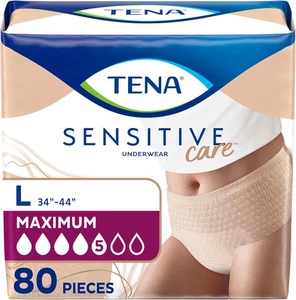Ropa interior para incontinencia en adultos TENA Sensitive Care para mujer, máximo, L, 80 unidades - Imagen 1 de 6