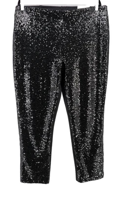 Pantalones Chico's 2.5 Mujer 14 So Adelgazantes Julieta Pierna Ajustada Lentejuelas Negro Fiesta Nuevos Foto 1 de 4