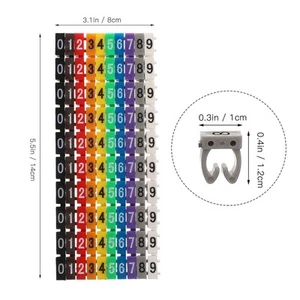 100 Pcs Tube Numéroté Encliquetable Étiquettes De Cordon Câble Câbles Fils - Photo 1/12