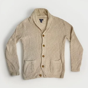 GAP Pullover Herren Gr. S Schalkragen Strickjacke Hafer beige lockerer Strick - Bild 1 von 4