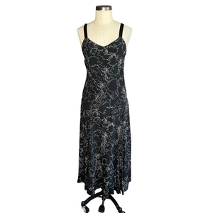 RAG & BONE Midi-Schlupfkleid jadeschwarz bedruckt Seide Damengröße 4 Blumenmuster  - Bild 1 von 10