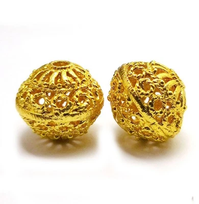 8 PIEZAS CUENTAS FILIGRANA BALI 14X12MM CHAPADO EN ORO 18K 662 FUL-337 Foto 1 de 3