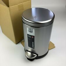 simplehuman 4.5 L / 1.2 Gal Round Bathroom Step Trash Can, Brushed Stainless