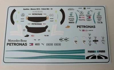 Mercedes W10 Lewis Hamilton " Monaco GP Figure Decals - Niki Lauda " 2019 1/18  - Bild 1 von 2