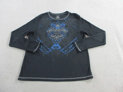 Camisa No Boundaries Adulto XL Negra Azul Grunge Y2K Térmica Doble Cara Cyber Foto 1 de 4