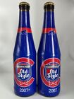 Set of 2 Diff. 2007 Heileman's Old Style Chicago Cubs 12oz. Glass Beer Bottles