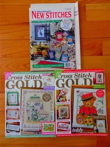 3 British Cross Stitch Magazines- 2 Cross Stitch Gold + Mary Hickmott's New Stit - Picture 1 of 1