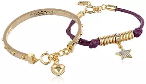 NIB Juicy Couture Very Pretty Purple Star & Heart Friendship Duo Bracelet - Picture 1 of 5