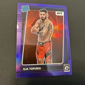 2022 Donruss Optic UFC Ilia Topuria Rated Rookie Purple Prizm Rookie #110 RC - Foto 1 di 9