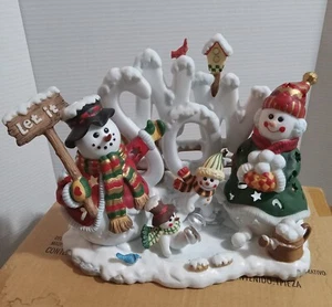 Home Interiors Let It Snow / Snow Days / Snowman Double Tealight Holder Burner - Picture 1 of 10