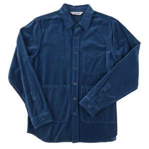 Aspesi Deep Blue Soft Cotton Velvet Utility Shirt-Jacket L New - Picture 1 of 6
