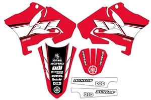 Retro Red Yamaha Graphic Kit YZ125 YZ250 2010 2011 2012 2013 2014 2015 - Picture 1 of 2