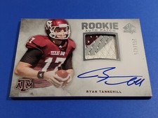 2012 UD SP AUTHENTIC RYAN TANNEHILL ROOKIE AUTO PATCH SIGNATURE JERSEY RELIC #/D