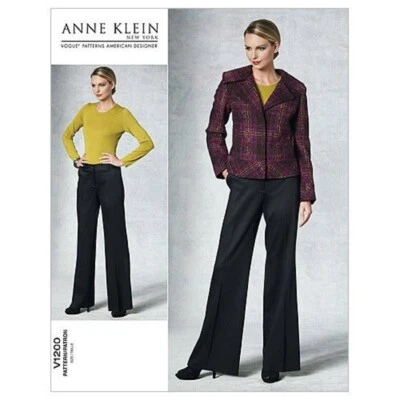 OOP Vogue Designer Patterns Anne Klein Ladies Suit Jacket Pants Trouser V1200 FF - Image 1 of 4