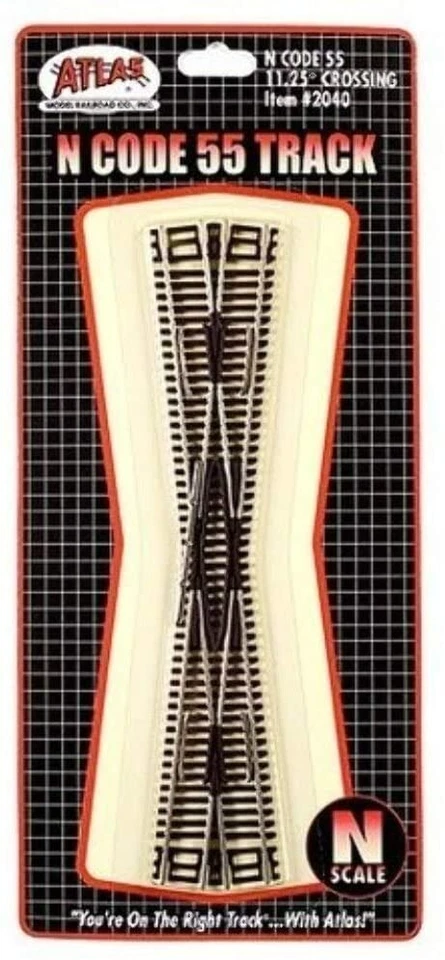 Atlas 2040 N Scale Code 55 11.25" Degree Crossing New Free Shipping - Image 1 of 1