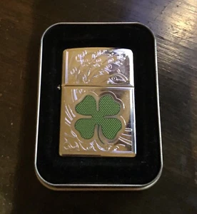 Zippo Lighter Lucky Clover Design - Picture 1 of 2