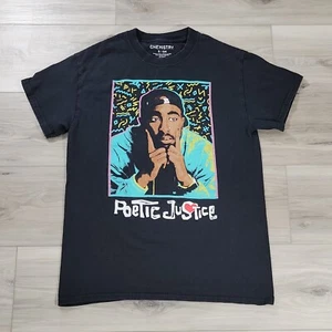 Poetic Justice T-Shirt Tupac Shakur Men's Small Black Graphic Short Sleeve - Picture 1 of 6