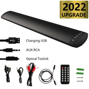 Wireless Bluetooth 5.0 TV Sound Bar Home Theater Wall Mount Subwoofer Soundbar - Picture 1 of 11