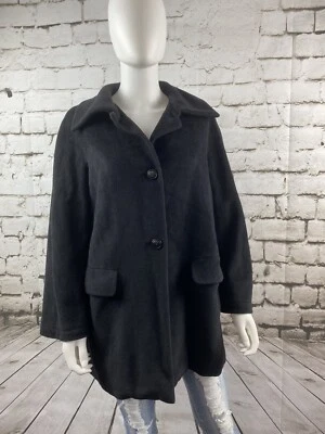 MAX MARA Womens Size 2 Wool Cashmere Button Down Black Coat Jacket EUC - Image 1 of 4