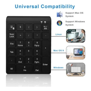 27 Keys Bluetooth Numeric Keypad Digital Keyboard For Pc Accounting Tasks - Picture 1 of 7