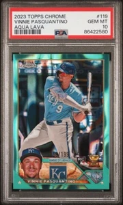 2023 Topps Chrome #119 Vinnie Pasquantino Aqua Lava Refractor /199 PSA 10 - Bild 1 von 2
