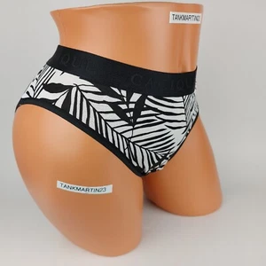 LANE BRYANT CACIQUE WIDE BAND COTTON HIPSTER 14/16 PANTY BLACK WHITE PALM LEAF - Picture 1 of 6