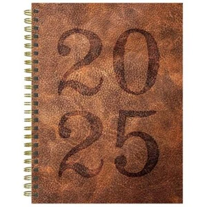TF Publishing 2025 Aged Leather Medium Weekly Monthly Planner w - Picture 1 of 2
