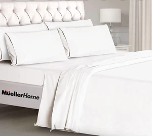 Mueller Luxury 6 Piece Queen Sheet Set - Ultra-Soft 1800 Series, Cooling & Hotel - Picture 1 of 7