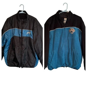 Vintage Reebok NFL Jacksonville Jaguars Reversible Puffer Jacket Size L - Bild 1 von 17