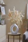 Brand New Botanical Artificial Dried Flowers In A Large White Donut Vase By Next