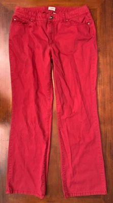 Chico's Stretch Rhinestone Embellished Women's Jeans - Size 2 Large, Red - Image 1 of 4