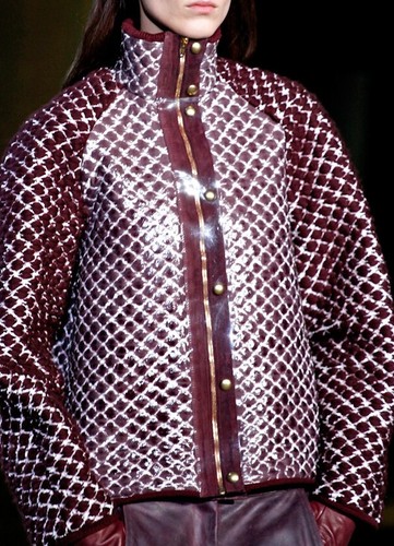 Giacca Alexander Wang Oxblood oro cerato laminato bottoni piccolo marrone nuovo con etichette